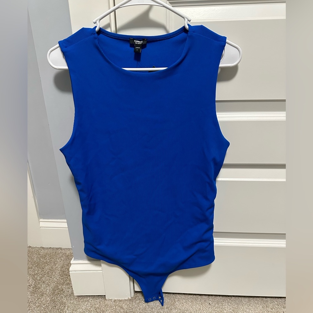 EXPRESS BODY CONTOUR BODYSUIT**COBALT BLUE**SIZE LARGE** NWT